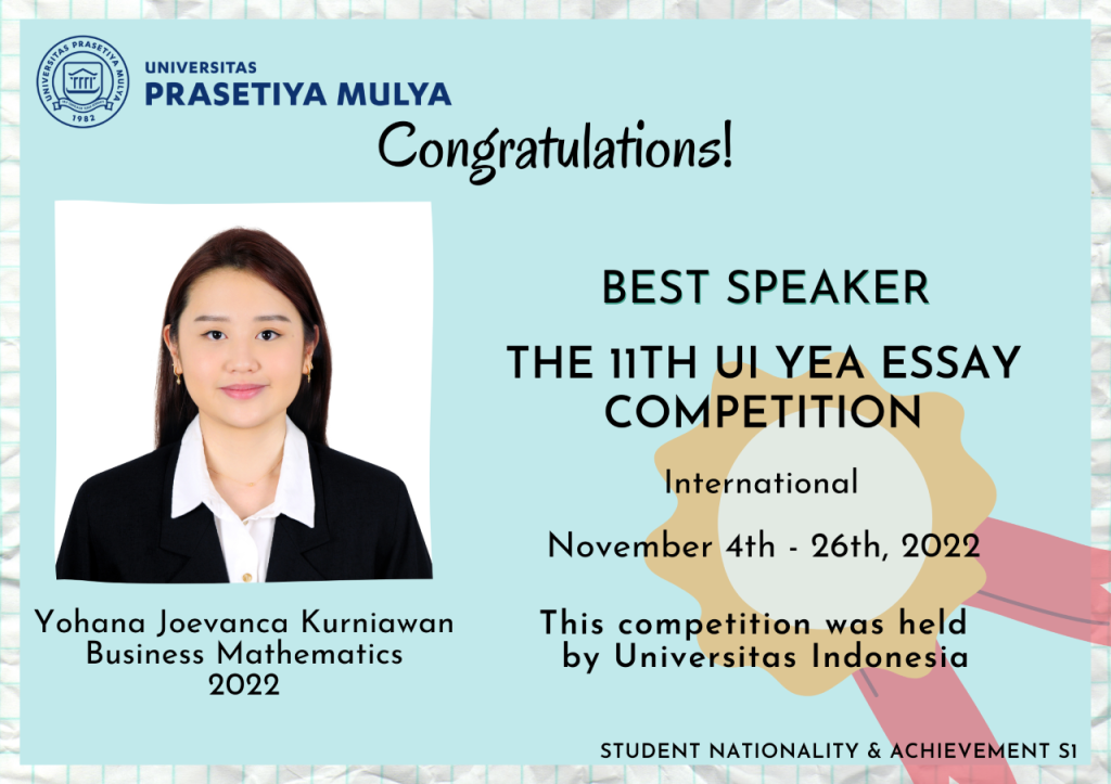 Raih Best Speaker Dalam The 11th UI Youth Environmental Action